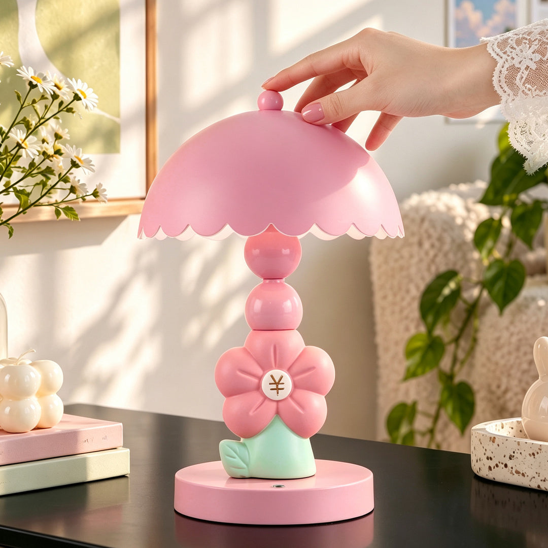 Blüten-Tischlampe mit dimmbarem Licht, Modell ZHTJ038