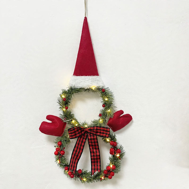 Weihnachtskranz mit Schneemann-Motiv
