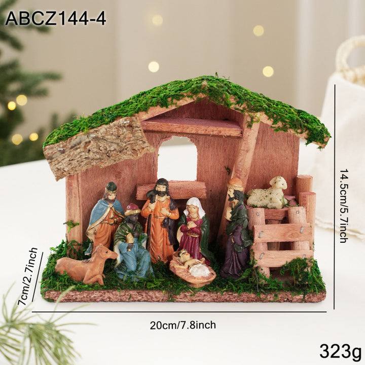 Weihnachtskrippen-Dekoration mit Figuren