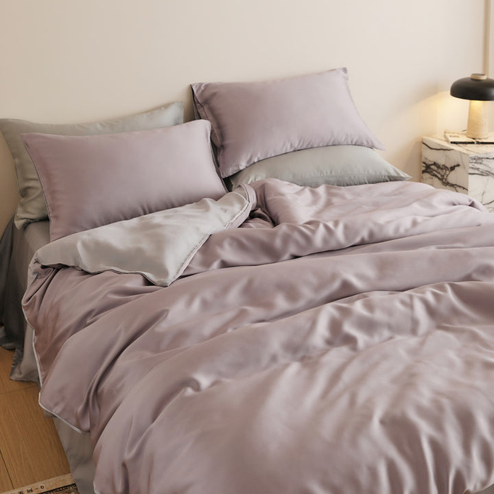 Bettwäsche-Set, 4-teilig, Lyocell, Einfarbig