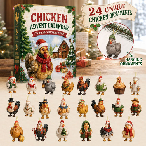 Dekorative Hühner-Adventskalender-Box, Acryl