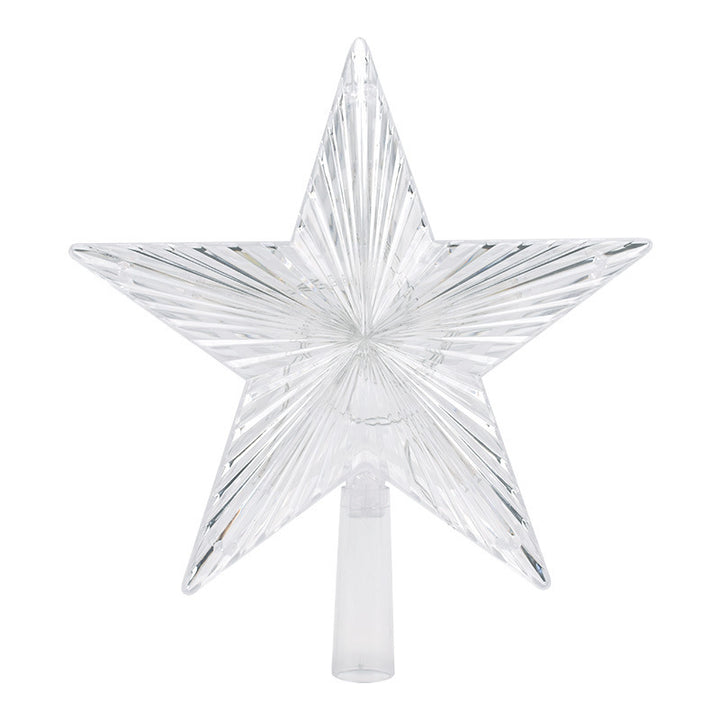 Transparenter LED-Weihnachtsbaum-Spitzenstern aus Acryl