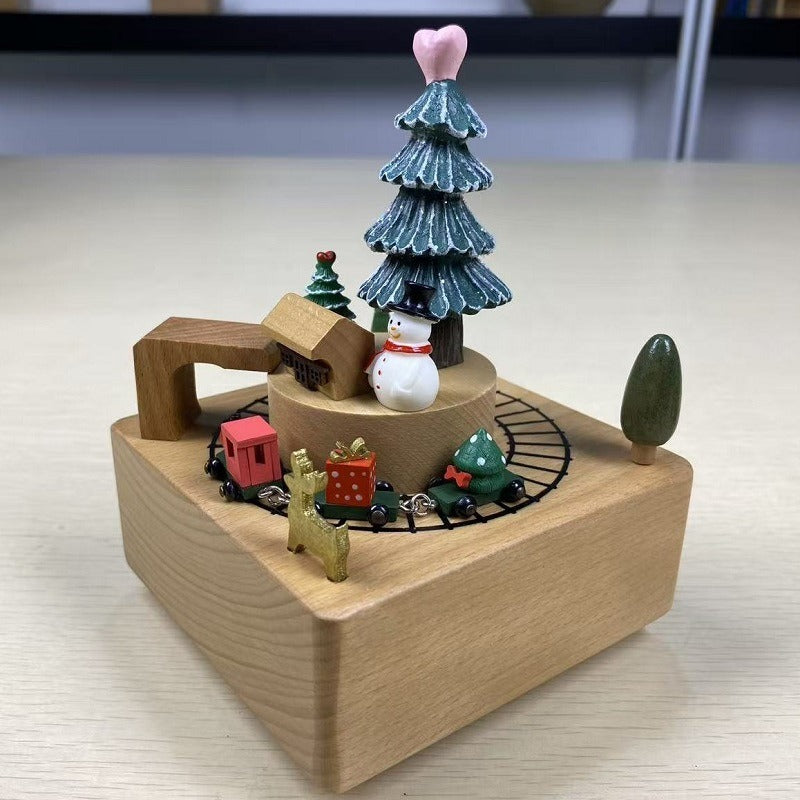 Dekorative Holz-Spieluhr für Weihnachten