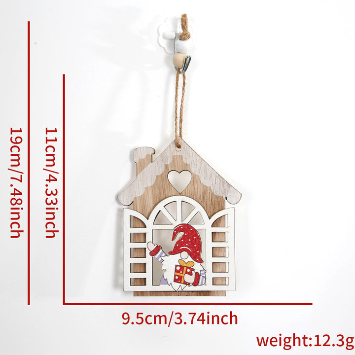 Dekorativer Weihnachts-Holzanhänger mit Wichtel-Motiv