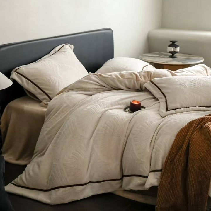 Milchfleece-Bettwäsche-Set, 230g, mit Reliefmuster