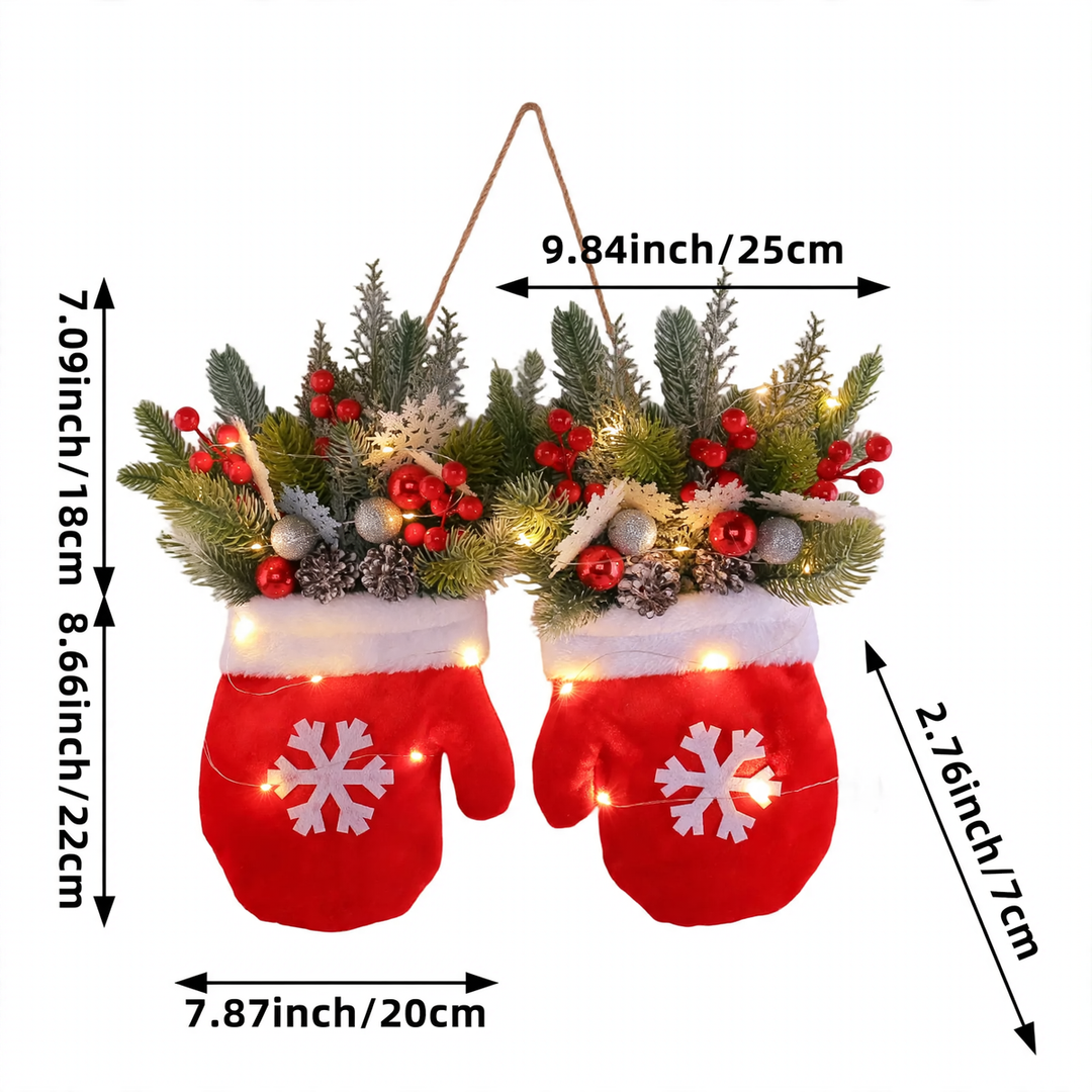 Weihnachtskranz mit Handschuh-Motiv