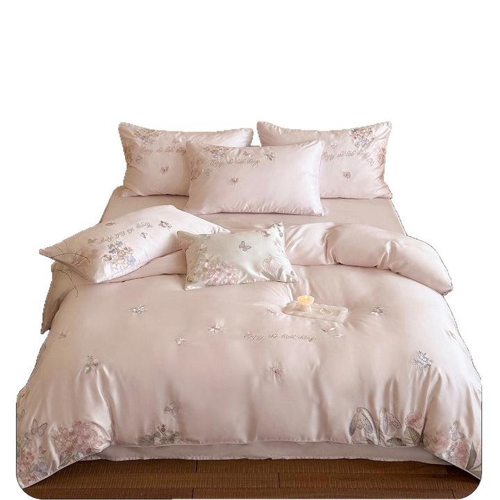 Französisches Bettwäsche-Set, Tencel und Baumwolle, bestickt