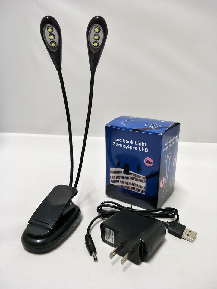 LED-Klavierleuchte mit Doppelarm und Clip