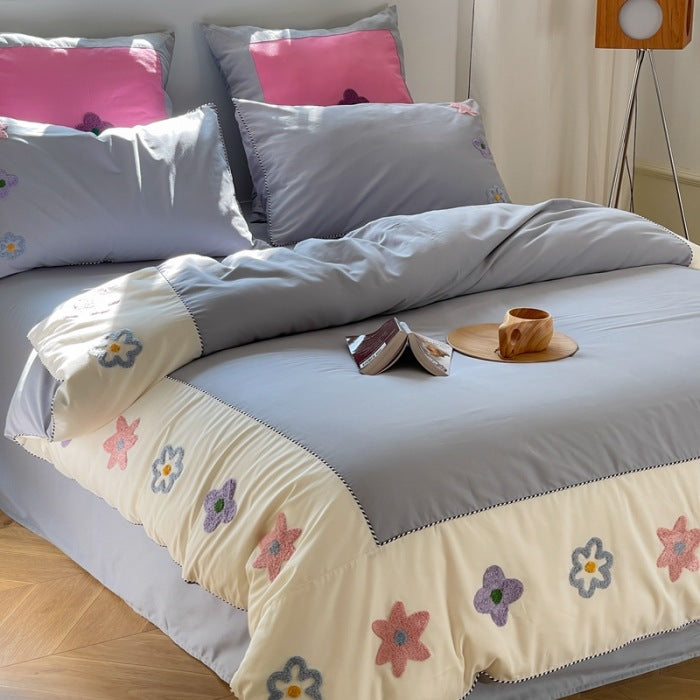 Modernes Baumwoll-Bettwäsche-Set, angeraut, Designer-Stil