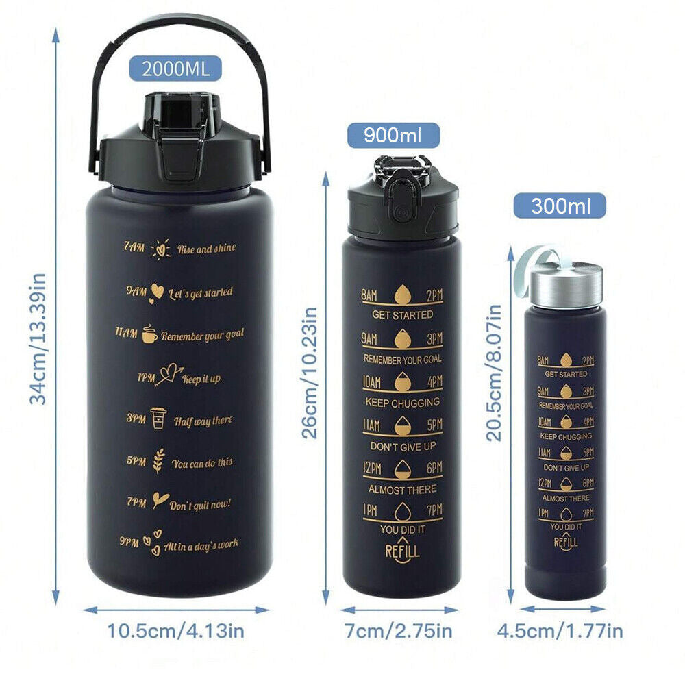 PC-Sportflaschen-Set, 3-teilig, 2000 ml