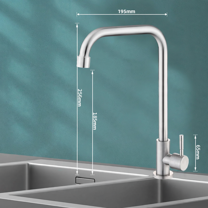 Edelstahl-Wasserhahn für Küche, Misch- oder Kaltwasser