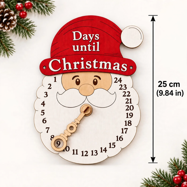 Weihnachts-Countdown-Schild aus Holz