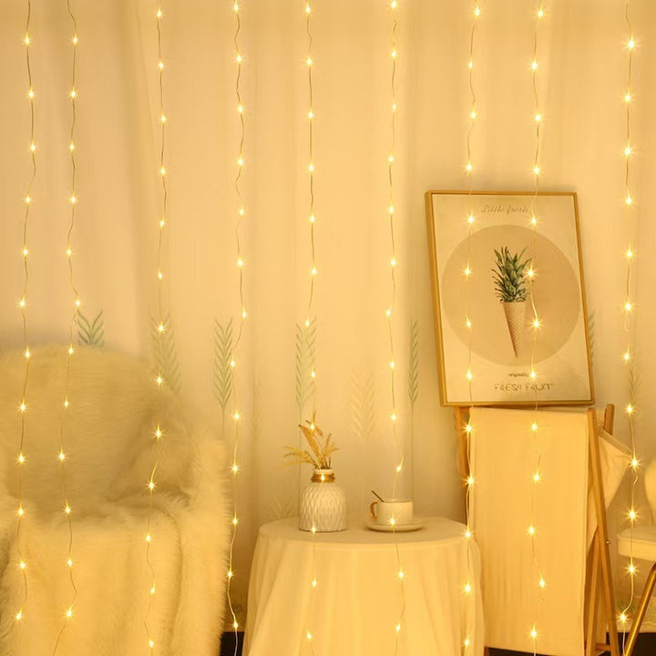 LED-Vorhang-Lichterkette mit Fernbedienung