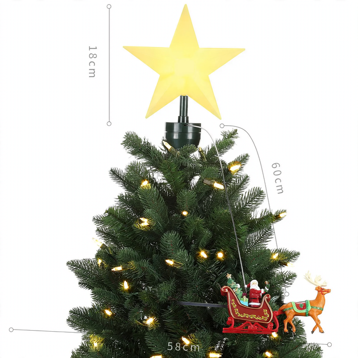 Beleuchteter und rotierender Weihnachtsbaum-Stern