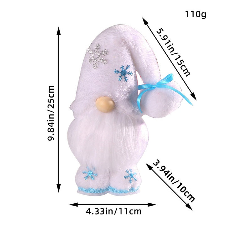 Weihnachts-Wichtelfigur mit Schneeflocken-Design