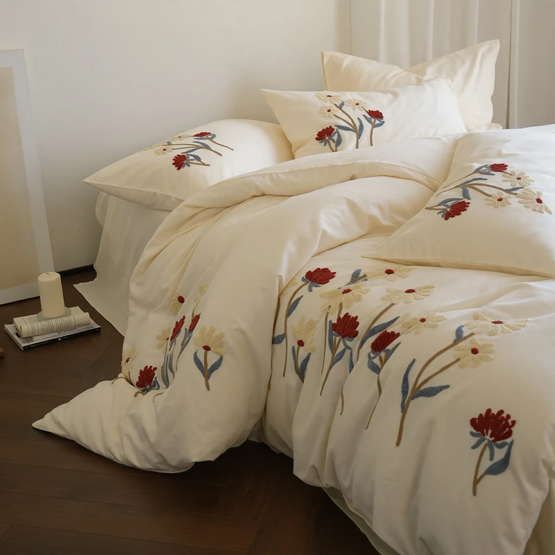 Bettwäsche-Set, Baumwolle, 4-teilig, Herbst-Winter, flauschig