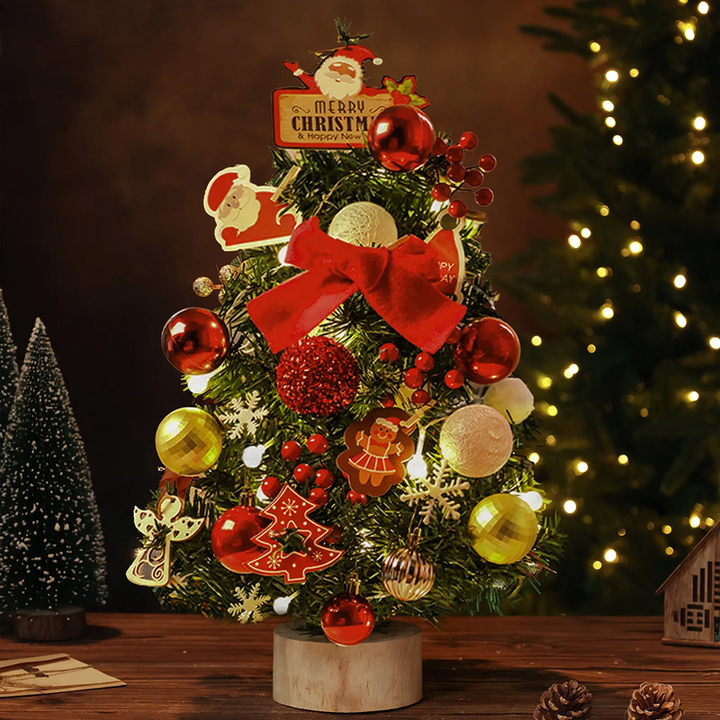 Mini-Weihnachtsbaum für den Tisch mit Beleuchtung