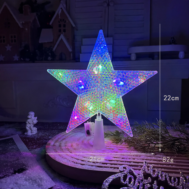 Beleuchteter Weihnachtsbaum-Spitzenstern aus Kunststoff