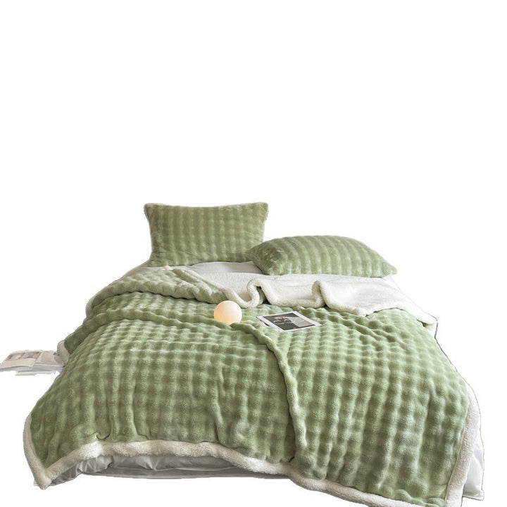 Doppellagige Decke aus Kaninchenfell-Imitat, warm und flauschig
