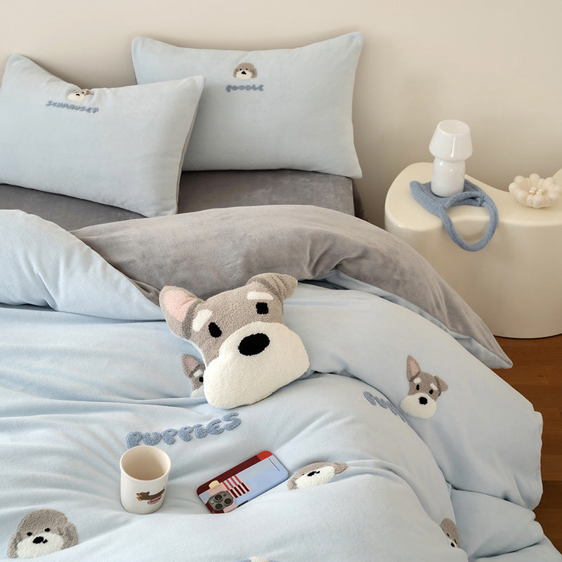 Milchfaser-Fleece Bettwäsche-Set, winterwarm, verschiedene Größen