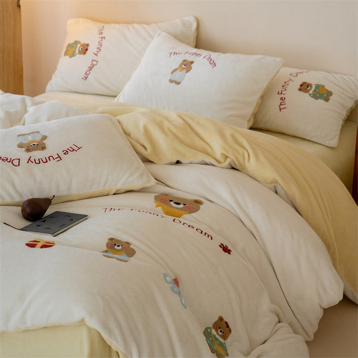 Flauschiges Bettwäsche-Set aus Milchfaser-Fleece für Kinder