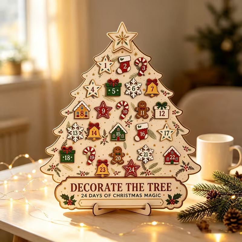 DIY-Adventskalender aus Holz zum Aufhängen