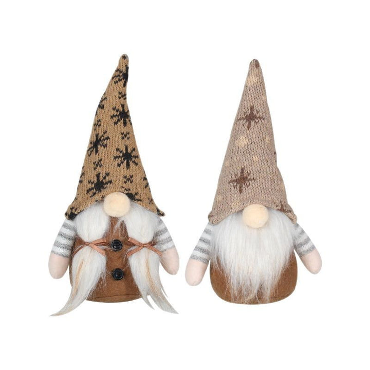 Weihnachts-Wichtel mit Strickmütze, braun