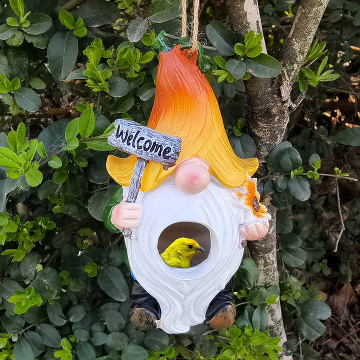 Dekoratives Vogelhaus aus Kunstharz für den Garten