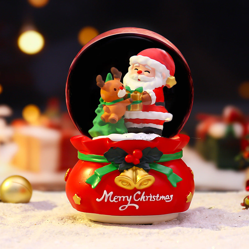 Weihnachtliche Schneekugel mit Licht, Musik und Schneeeffekt