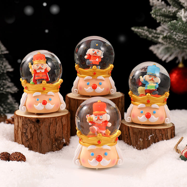 Weihnachtliche Schneekugel mit Beleuchtung