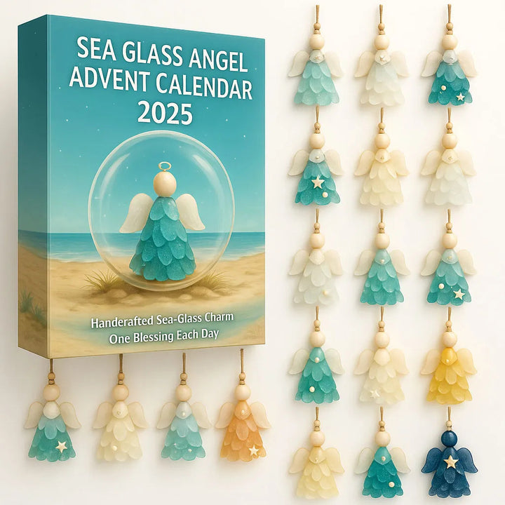 Weihnachts-Adventskalender mit Engelsfiguren