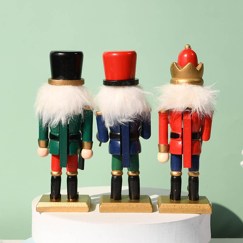 3er-Set Nussknacker-Soldaten aus Holz, 15 cm