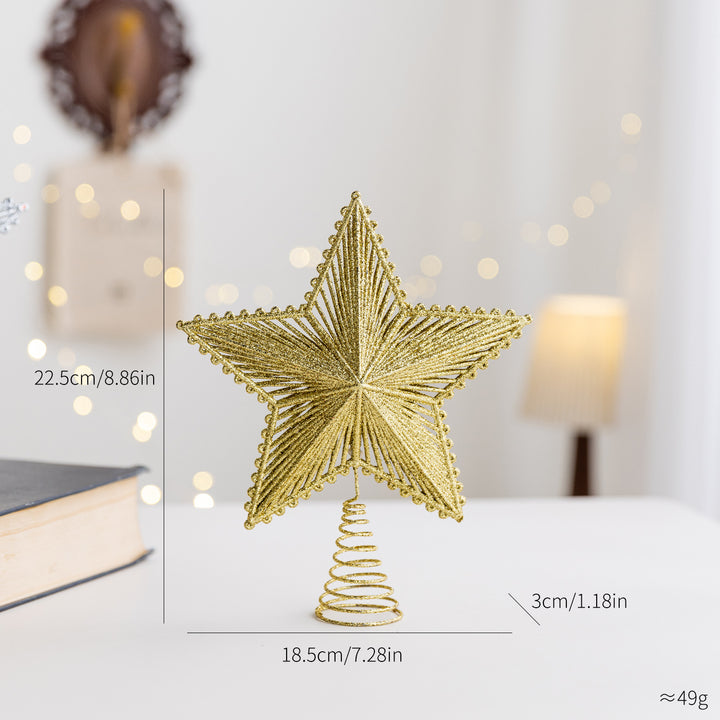 Weihnachtsbaum-Spitze Stern, Kunststoff mit Glitzer