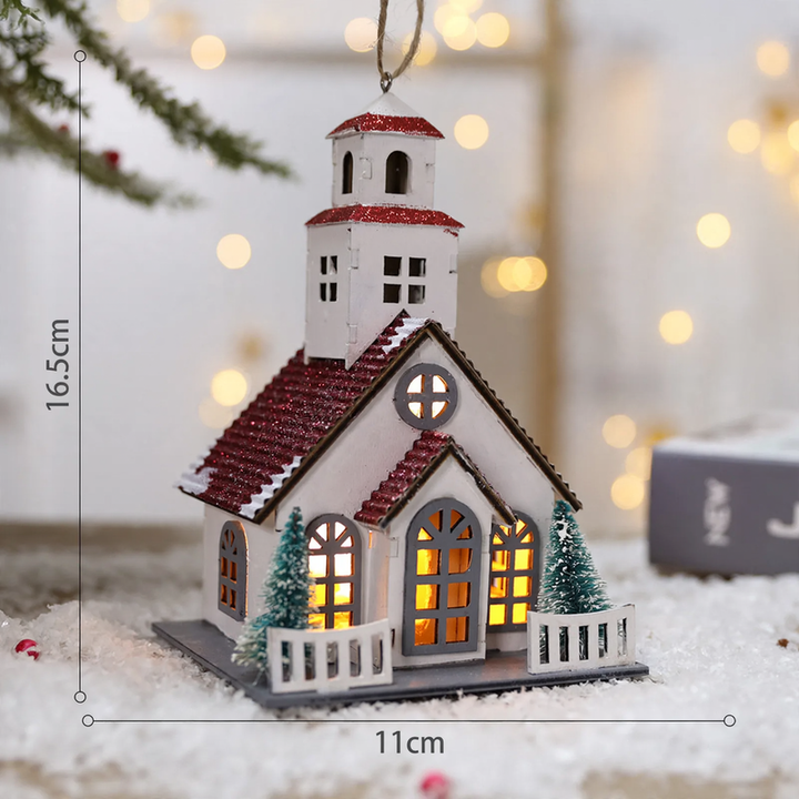 Dekoratives Weihnachts-Holzhaus mit Beleuchtung