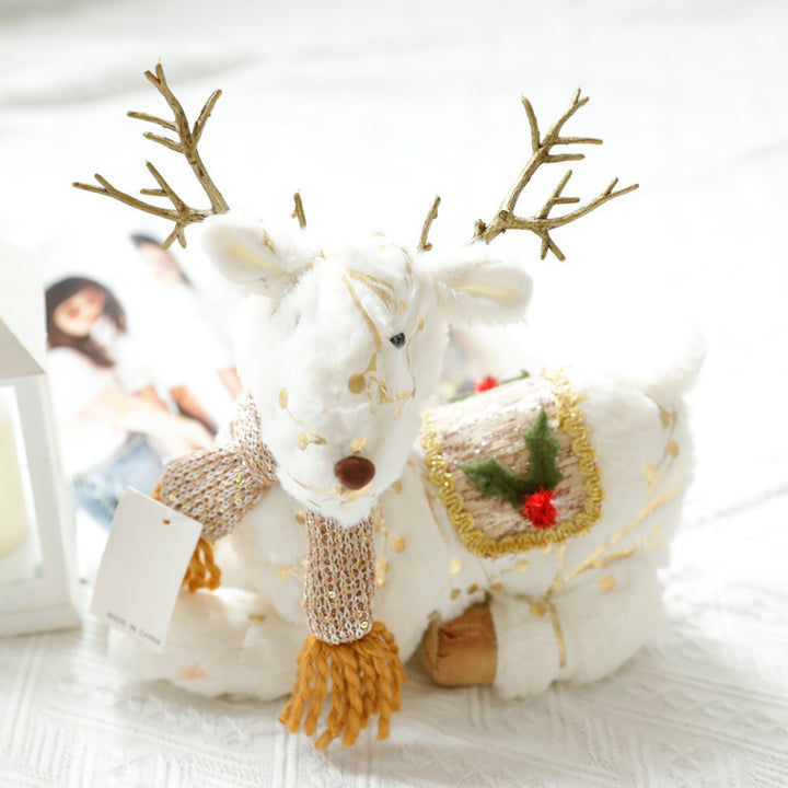Weihnachts-Wichtel und Schneemann Dekofigur, Stoff