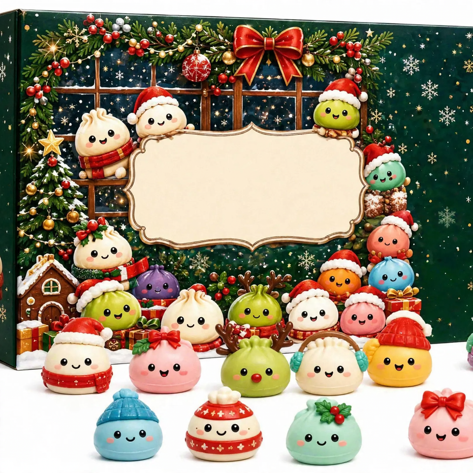 Weihnachts-Adventskalender mit sensorischen Dekofiguren