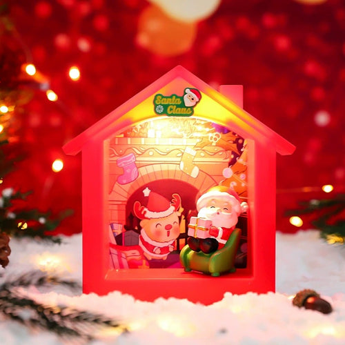Weihnachtliches Glaskugel-Nachtlicht mit Sternenlicht