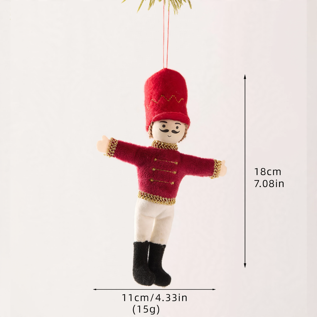 Stoff-Nussknacker-Anhänger für Weihnachtsbaum und Dekoration