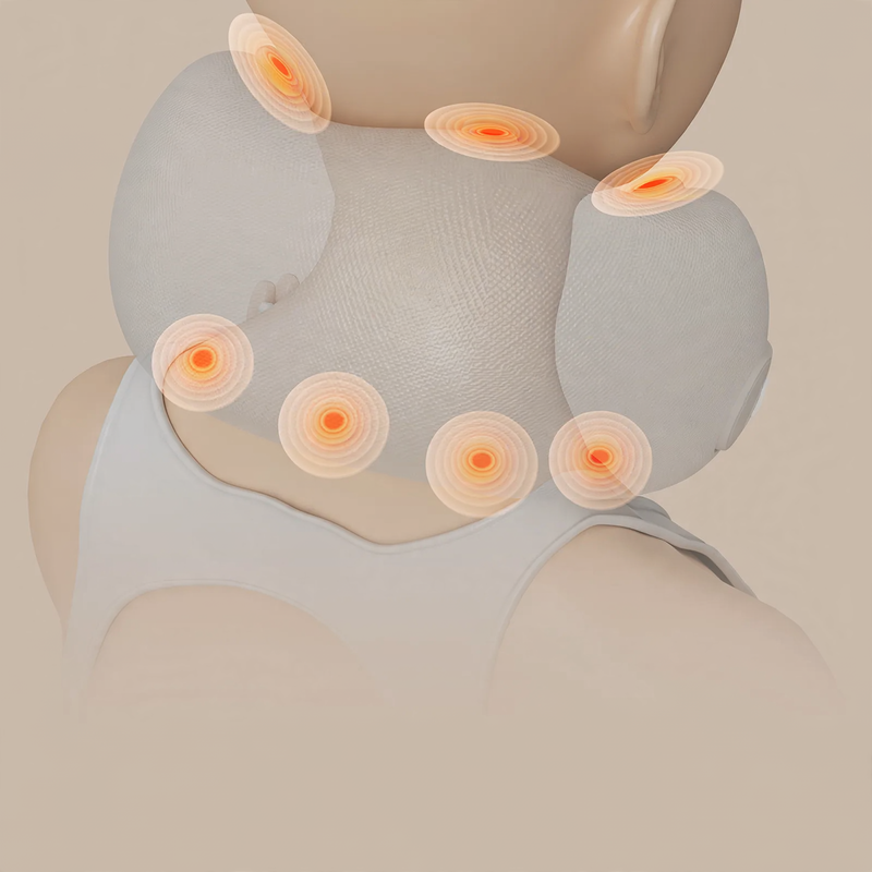 U-förmiges Nackenmassagekissen mit 8-Punkt-Vibration