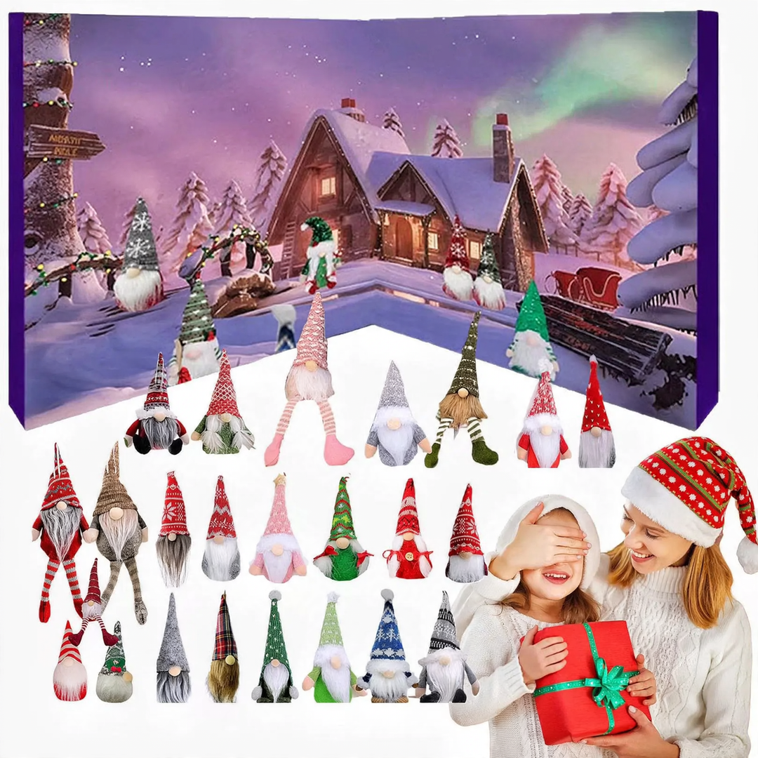Weihnachts-Adventskalender mit Wichtelfiguren