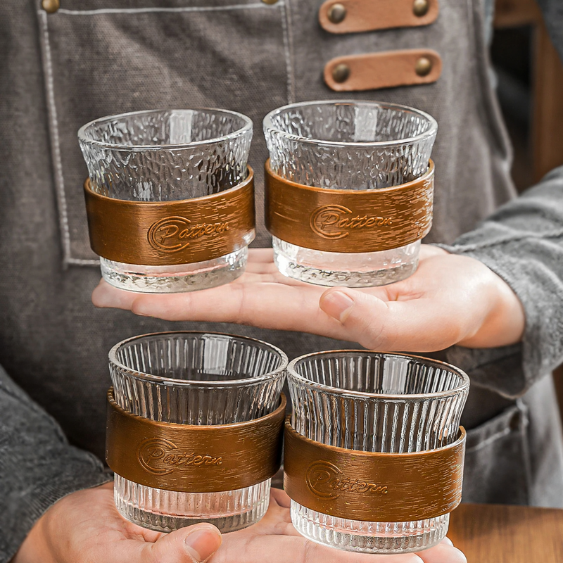 Gläser-Set, Hammerschlag-Struktur, 101–200 ml