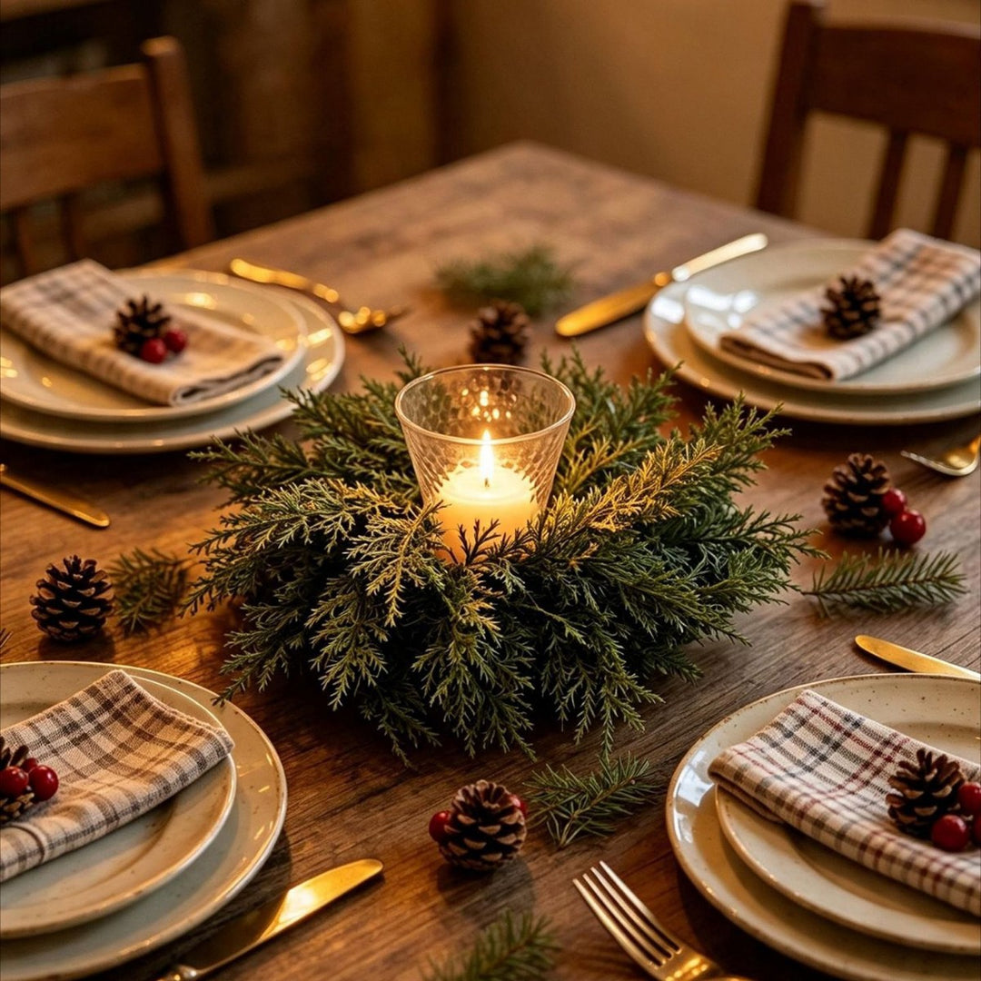 Weihnachtlicher Kranz mit Beeren und Zapfen, PE