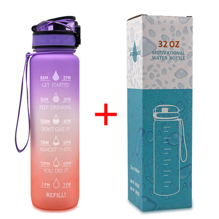 Sportflasche mit Motivationsskala, 1 L, Tritan