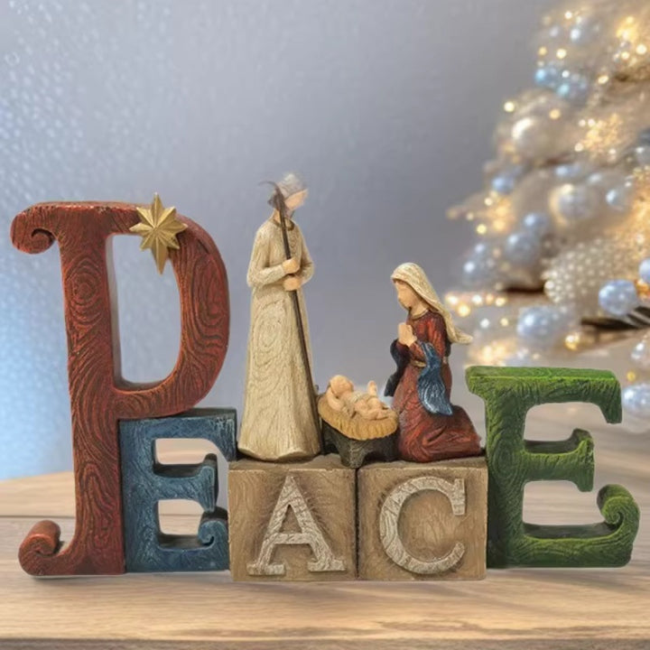 Dekorative Weihnachts-Krippenfigur aus Kunstharz