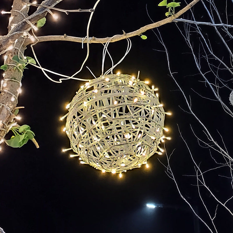 LED-Rattan-Kugelleuchte, dekorativ