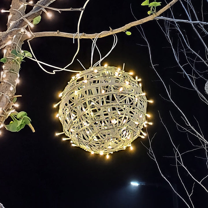 LED-Rattan-Kugelleuchte, dekorativ