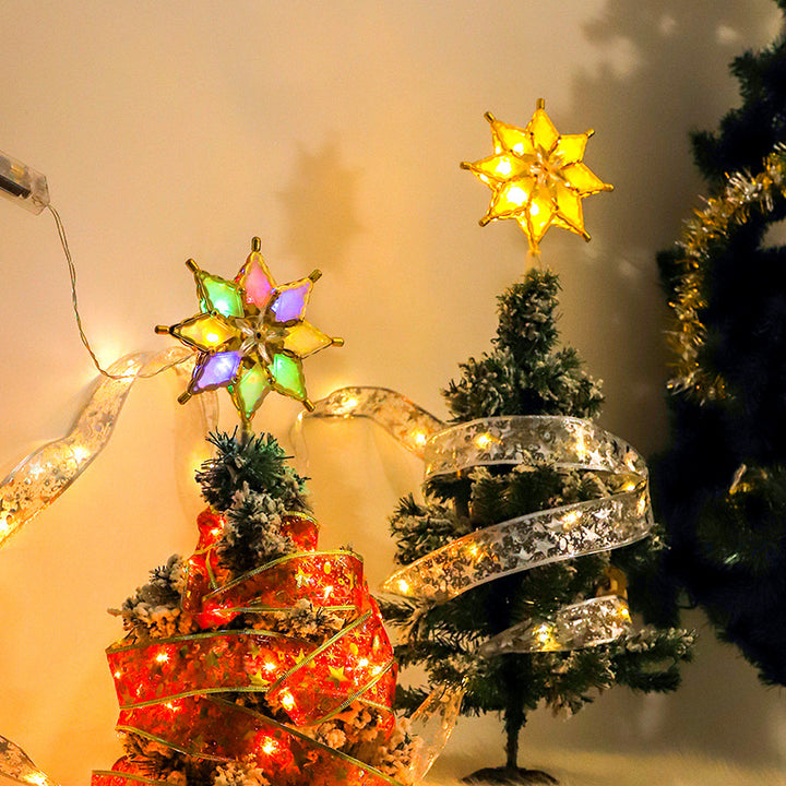 LED-Weihnachtsbaum-Spitze Stern oder Achtzackiger Stern