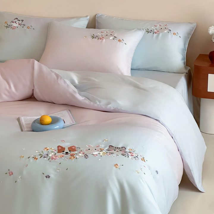 Tencel-Bettwäsche-Set mit Stickerei