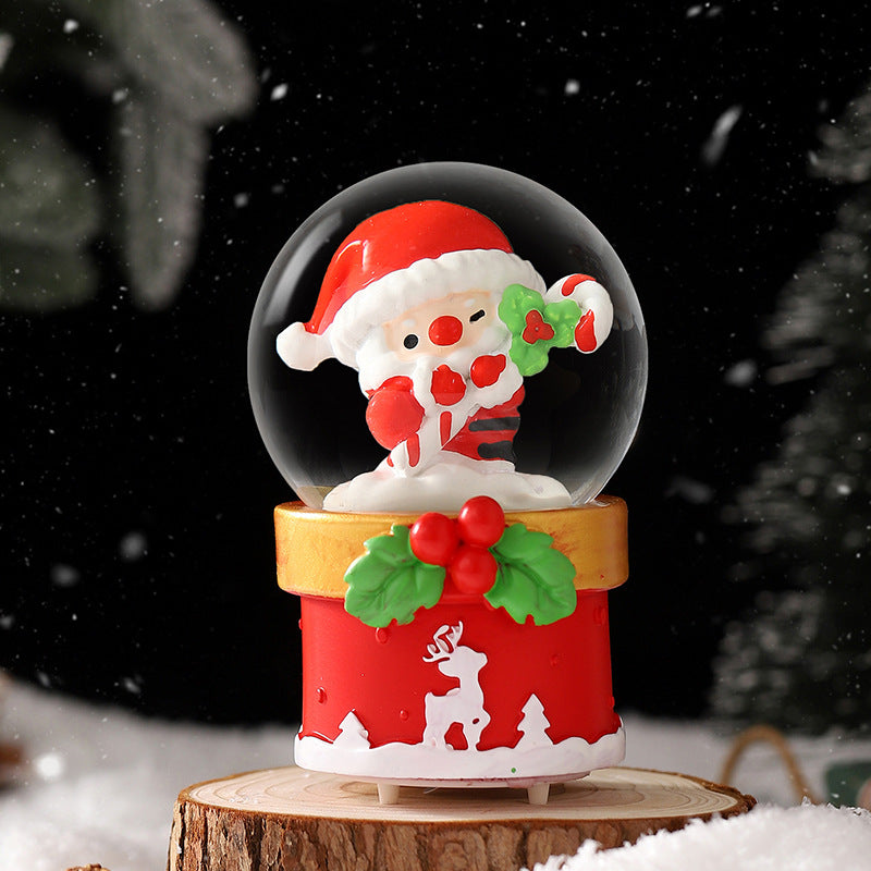 Weihnachtliche Schneekugel mit Beleuchtung