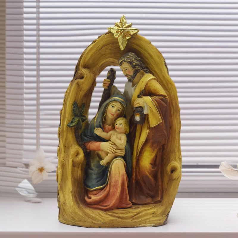 Heilige Familie Krippenfigur aus Kunstharz